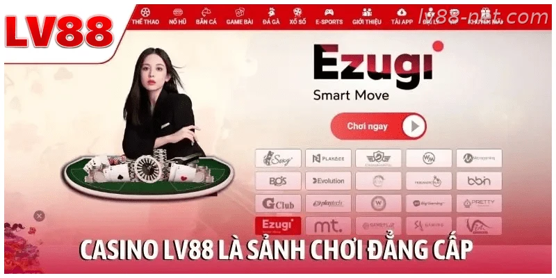 Tổng quan sảnh casino LV88 với các bàn chơi trực tuyến phổ biến