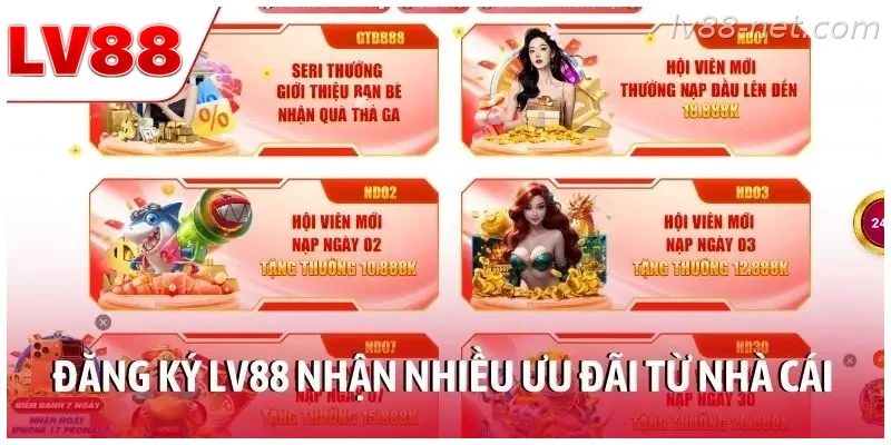 Đăng ký LV88 để theo dõi các ưu đãi dành cho người chơi mới