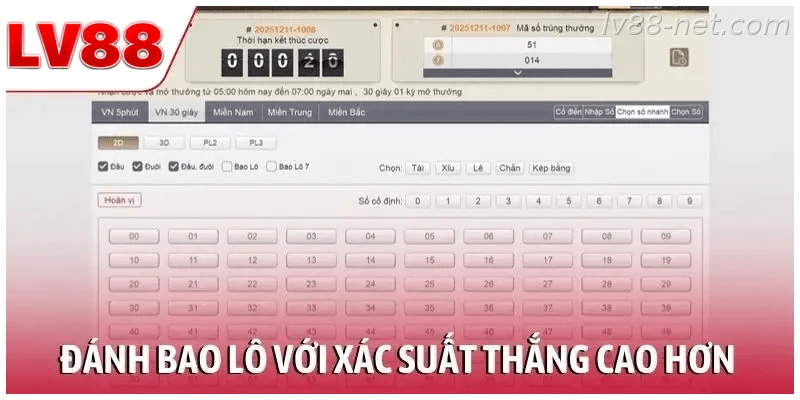 Đánh bao lô với xác suất thắng cao hơn thông thường