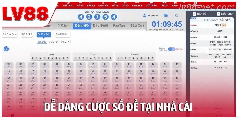 Dễ dàng cược số đề tại nhà cái