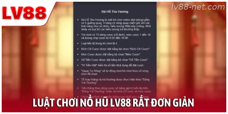 Luật chơi nổ hũ LV88 rất đơn giản