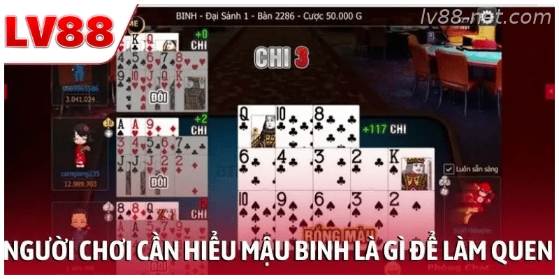Người chơi cần hiểu mậu binh là gì để làm quen cách chơi