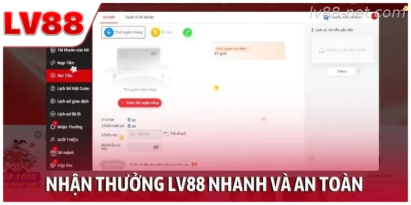 Rút tiền LV88 theo đúng hướng dẫn