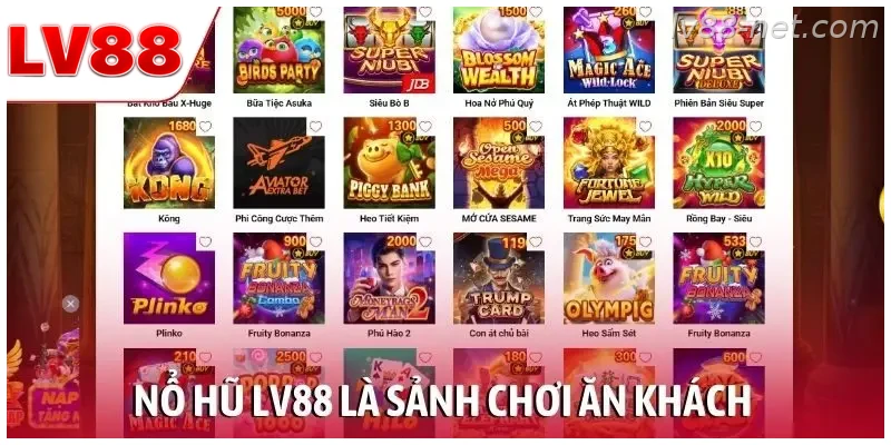 Nổ hũ LV88 là sảnh chơi ăn khách