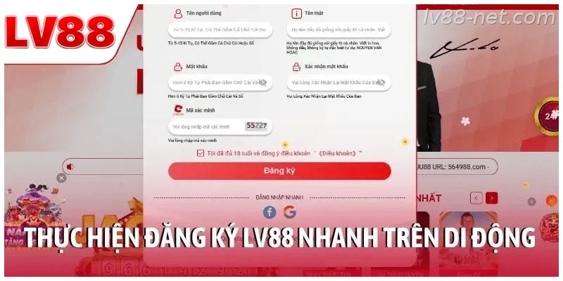 Hướng dẫn đăng ký LV88 trên điện thoại cho người mới